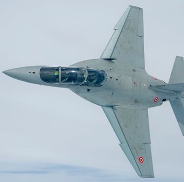 International Flight Training School: first two M-346 aircraft landed into the Italian Air Force's 61st Wing Base.